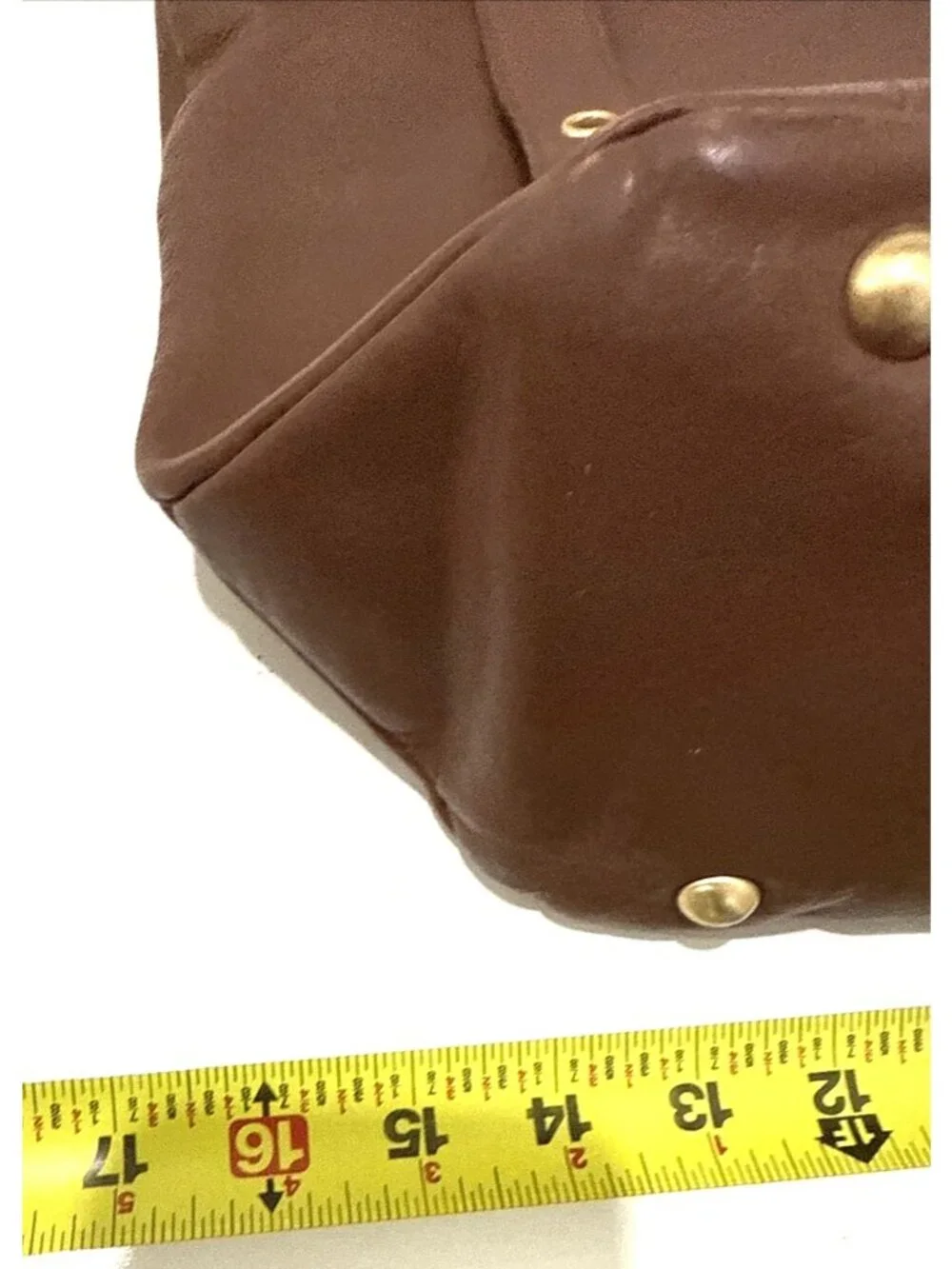 Steven by Steve Madden Brown Leather Shoulder Bag Purse Gold Tone Grommet